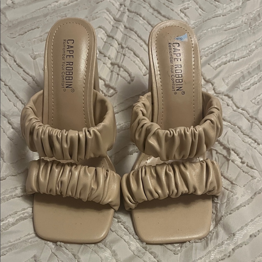 Cape Robbin Women's Tan Heeled Sandals